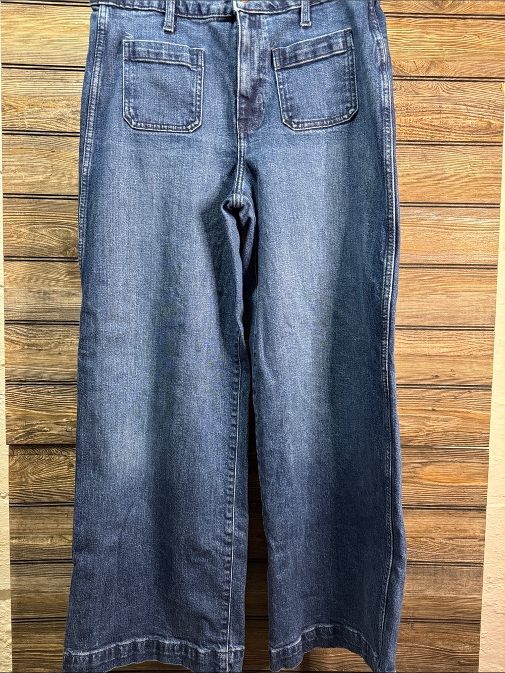 Old Navy Extra High Rise Wide Leg Jeans - Dark Blue Denim